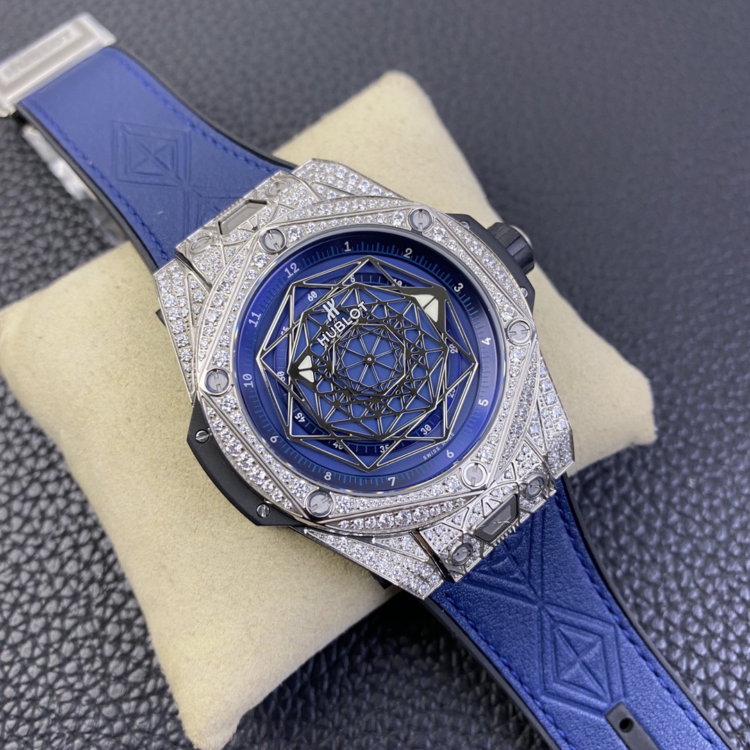 [HUBLOT Watches]WWF Hublot Big Bang Series Tattoo Diamond Watch Case: Size 45m