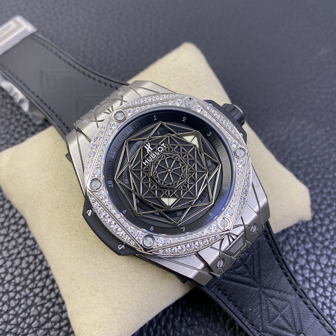 [HUBLOT Watches]WWF Hublot Big Bang Series Tattoo Diamond Watch Case: Size 45m