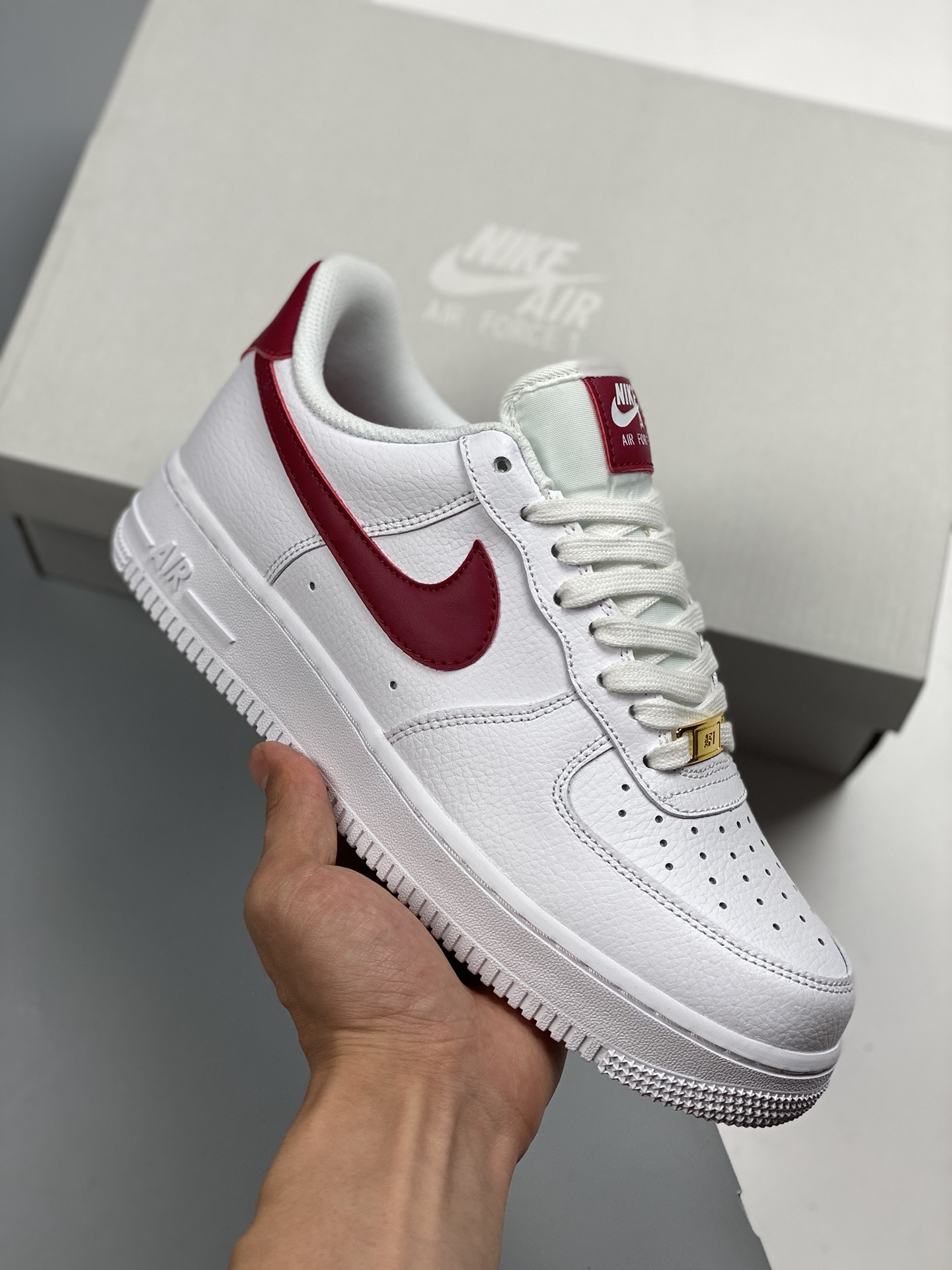 Air Force 1’07 Blanco Rojo, horma y plantilla originales, auténtico Air Force, canal de comercio exterior, amortiguació…