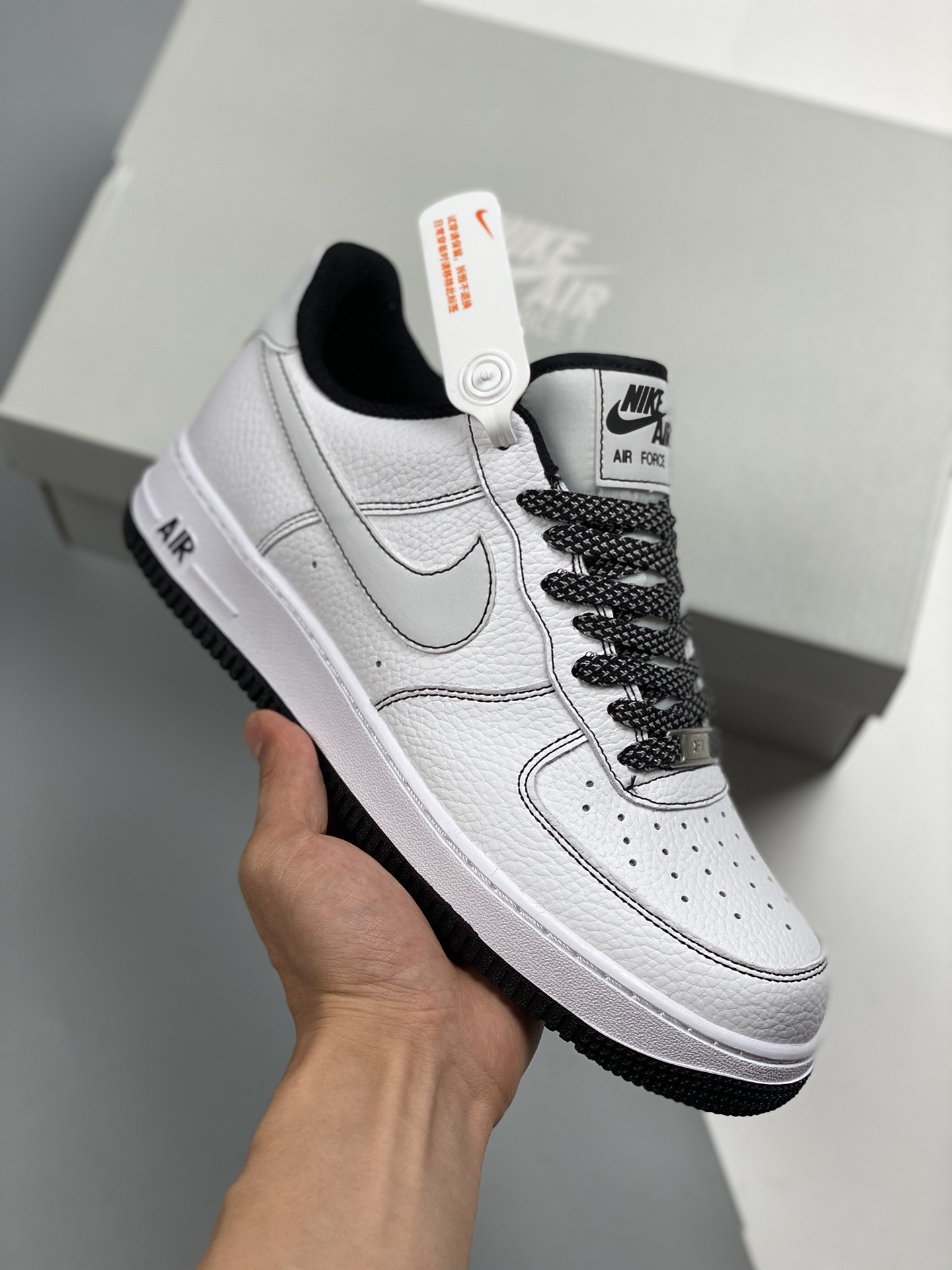 Air Force 1’07 3M Plata Blanco, horma y plantilla originales, auténtico Air Force, canal de comercio exterior, amortigu…