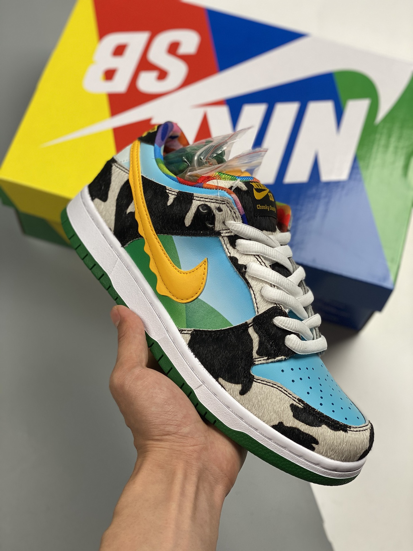 NK SB Dunk low x Ben & Jerry’s helado, producción original pura de fábrica grande, piel original de fábrica, troquel or…