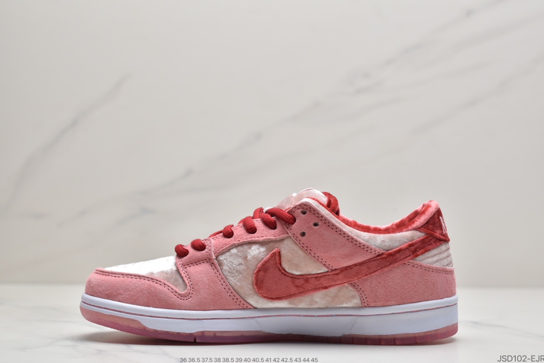 200 StrangeLove x Nike SB Dunk Low”Valentine’s Day”扣篮系列低帮经典百搭休闲运动板鞋“情人节白粉丝绒”CT2552-800