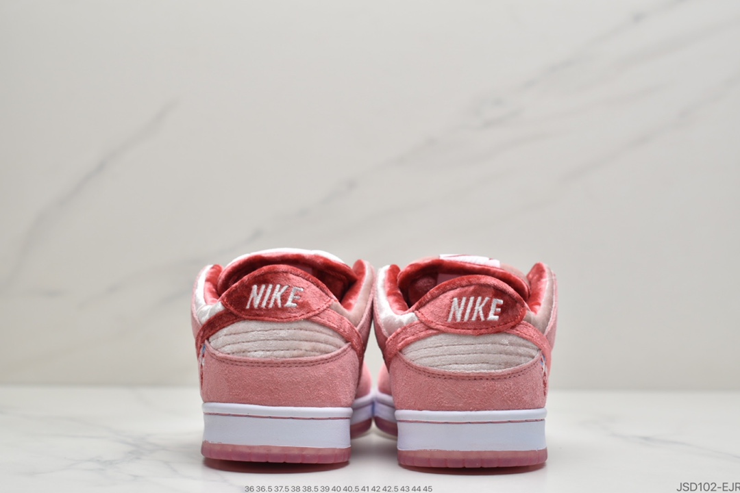 200 StrangeLove x Nike SB Dunk Low”Valentine’s Day”扣篮系列低帮经典百搭休闲运动板鞋“情人节白粉丝绒”CT2552-800