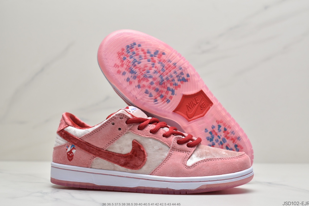 200 StrangeLove x Nike SB Dunk Low”Valentine’s Day”扣篮系列低帮经典百搭休闲运动板鞋“情人节白粉丝绒”CT2552-800