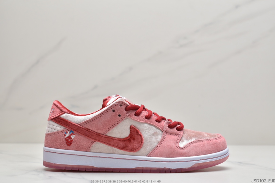 200 StrangeLove x Nike SB Dunk Low”Valentine’s Day”扣篮系列低帮经典百搭休闲运动板鞋“情人节白粉丝绒”CT2552-800