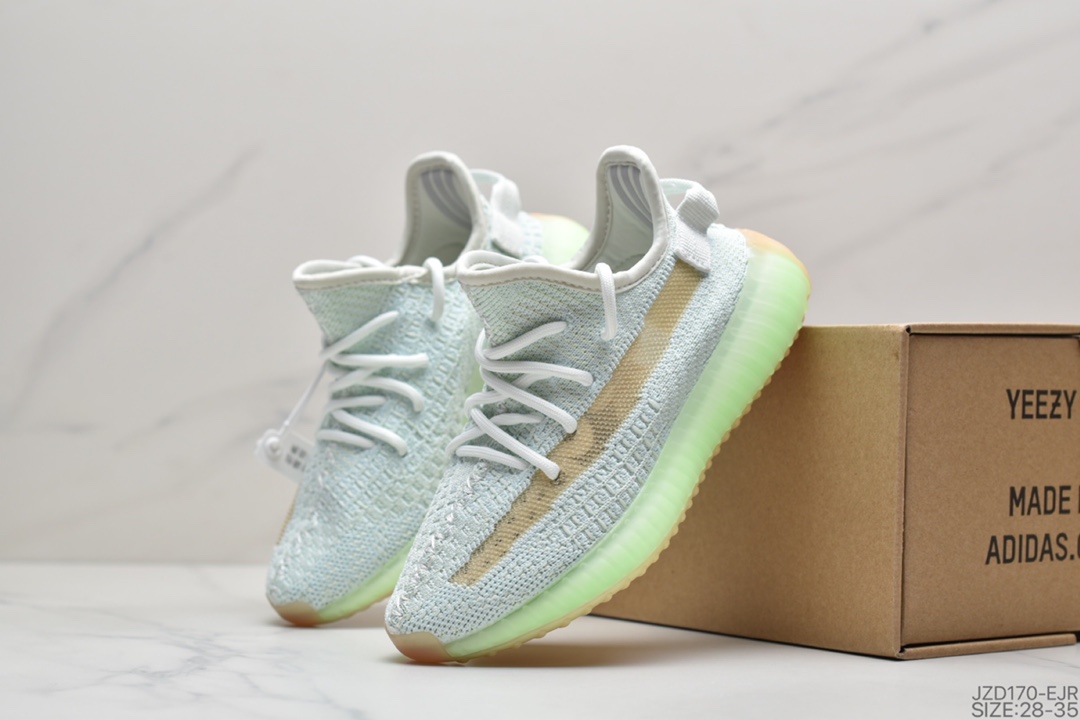 140 童鞋Adidas  阿迪达斯 Yeezy Boost 350V2  椰子爆米花童鞋运动跑鞋 透气缓震舒适