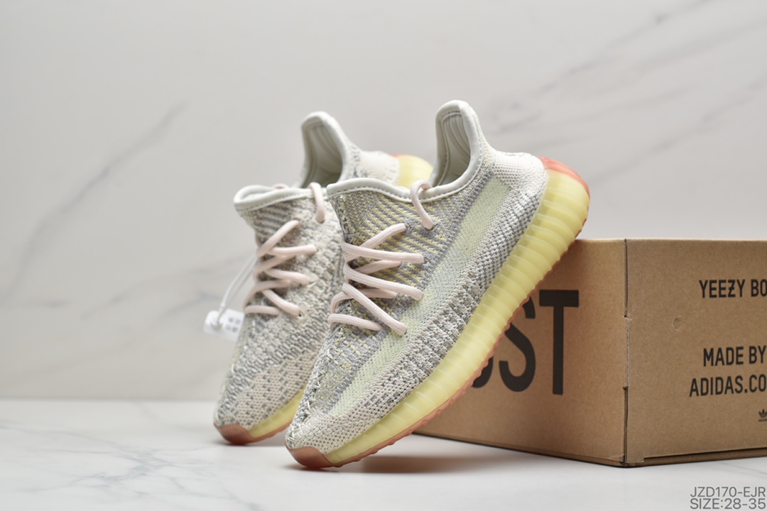 140 童鞋Adidas  阿迪达斯 Yeezy Boost 350V2  椰子爆米花童鞋运动跑鞋 透气缓震舒适