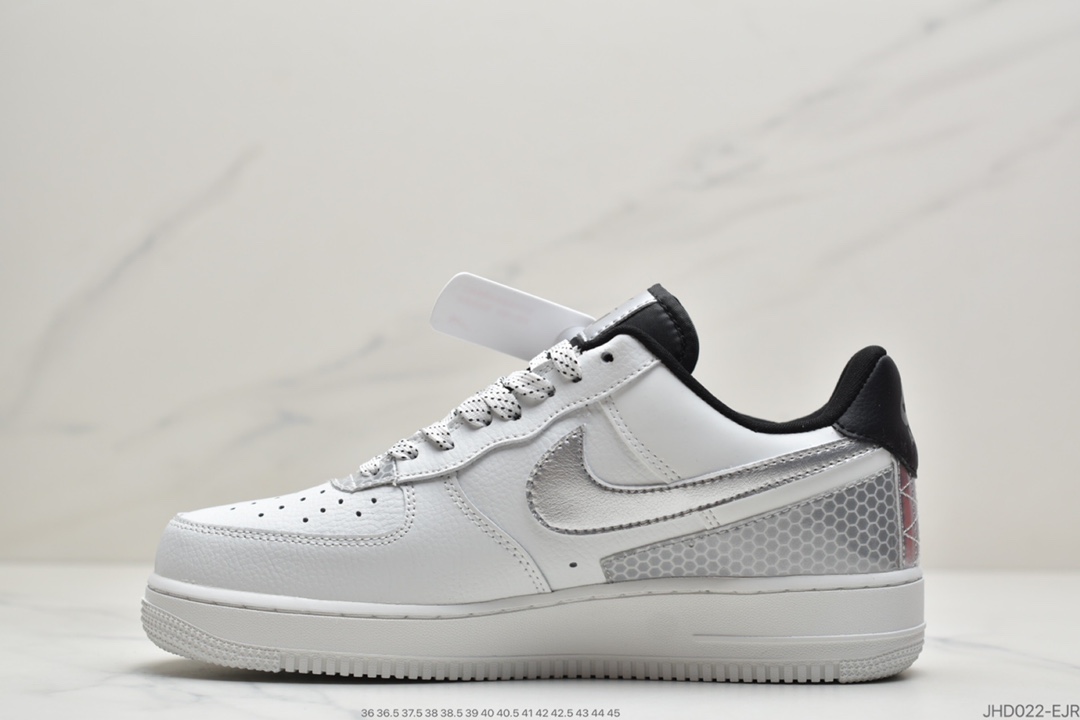 190 3M公司 x Nike Air Force 1’07”White/Black/Silver 3M ”空军一号经典低帮百搭休闲运动板鞋“皮革白黑银蜂巢格3M”CT2299-100