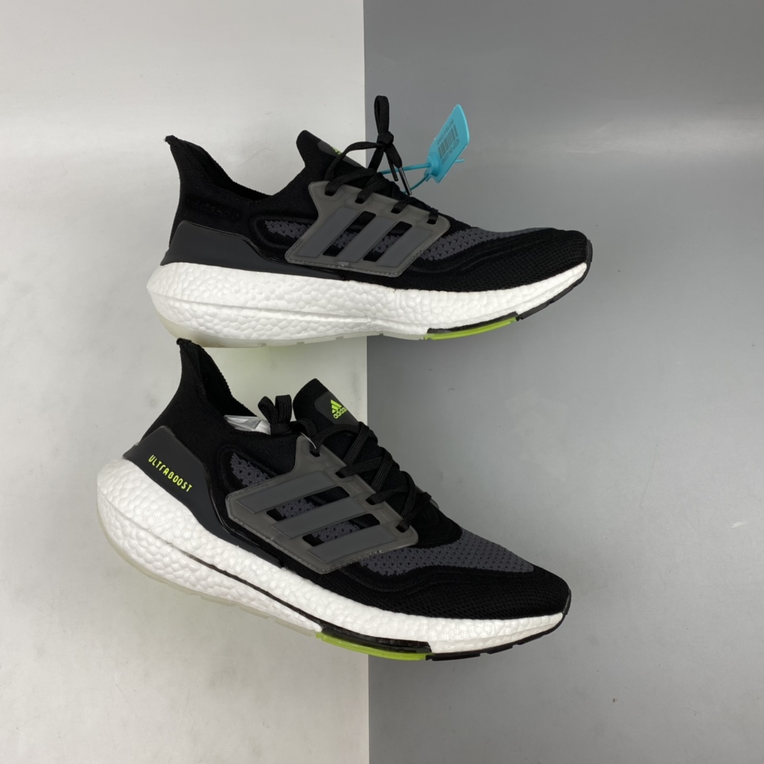 200 Ad UltraBoost 21 加厚爆米花袜套式针织鞋面休闲运动慢跑鞋 FY0374