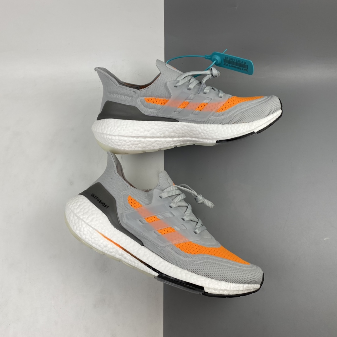 200 Ad UltraBoost 21 加厚爆米花袜套式针织鞋面休闲运动慢跑鞋 FY0375