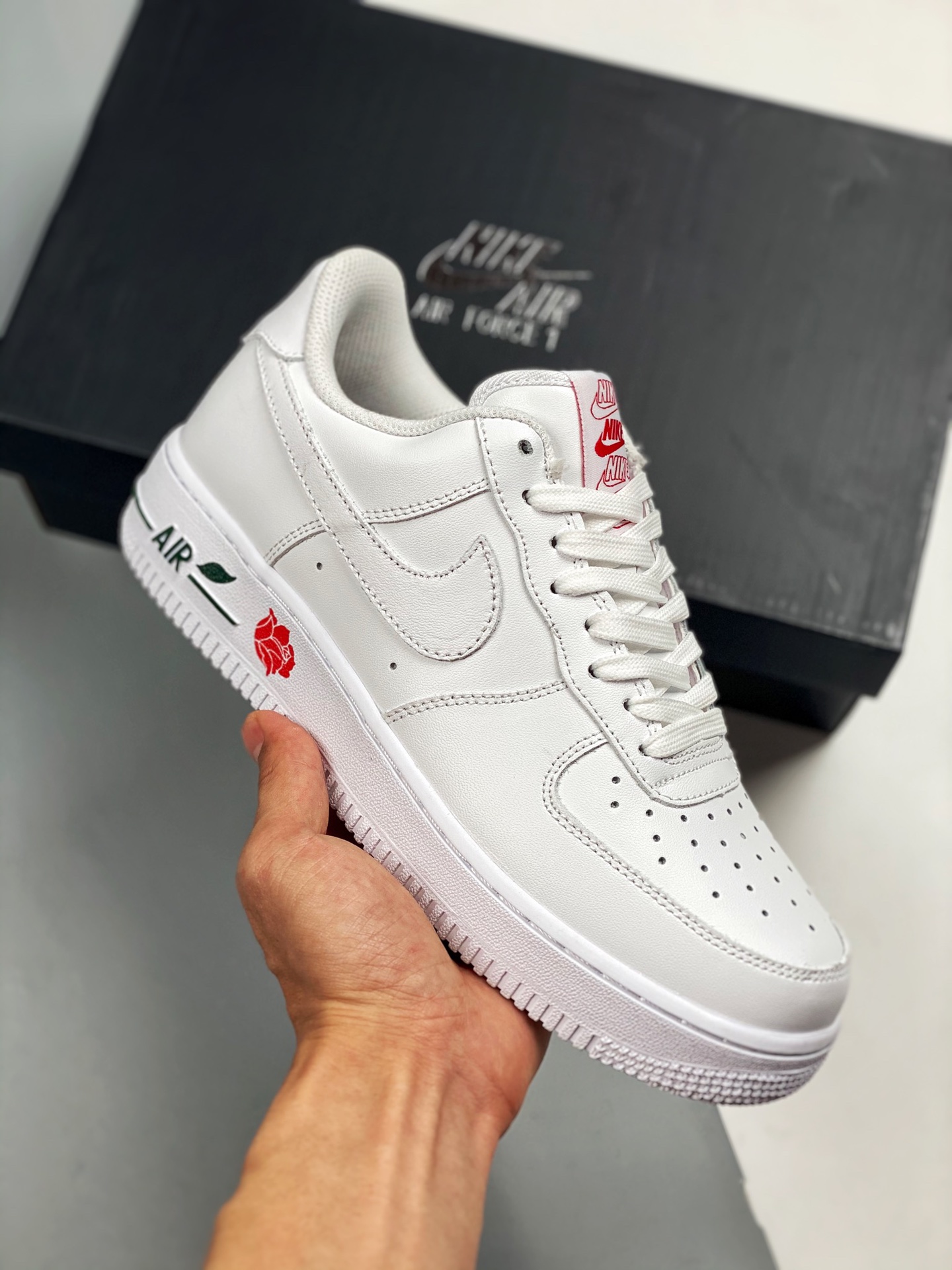 Air Force 1’07 rosa blanco San Valentín, horma original y cartón original, auténtico estilo Air Force, enfocado en cana…