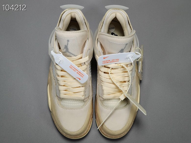 
【OG版：AJ4】米白  Off-White™ x Air Jordan 4 
 Cream/Sail