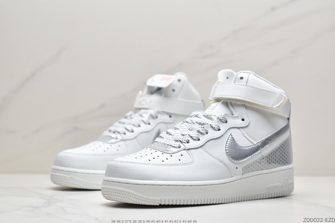 240 耐克Nike Air Force 1 ’07 QS All Star”City Of Dreams”空军高帮经典百搭休闲运动板鞋“拼接皮革”3M反光货号 CU4159-100