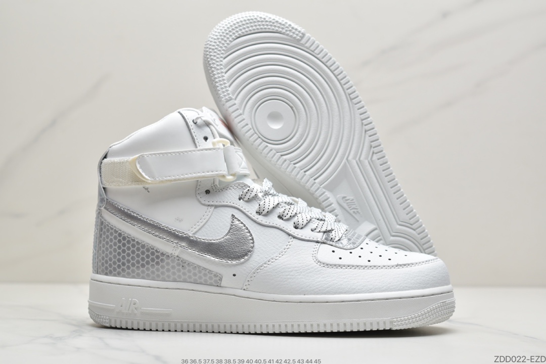 240 耐克Nike Air Force 1 ’07 QS All Star”City Of Dreams”空军高帮经典百搭休闲运动板鞋“拼接皮革”3M反光货号 CU4159-100