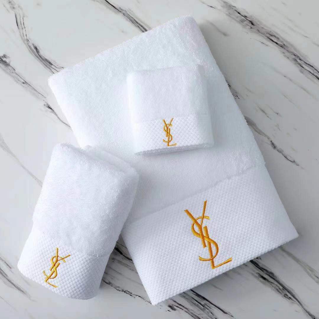 Yves Saint Laurent Luxury 3-Piece Towel Set - Soft, Absorbent, and Elegant