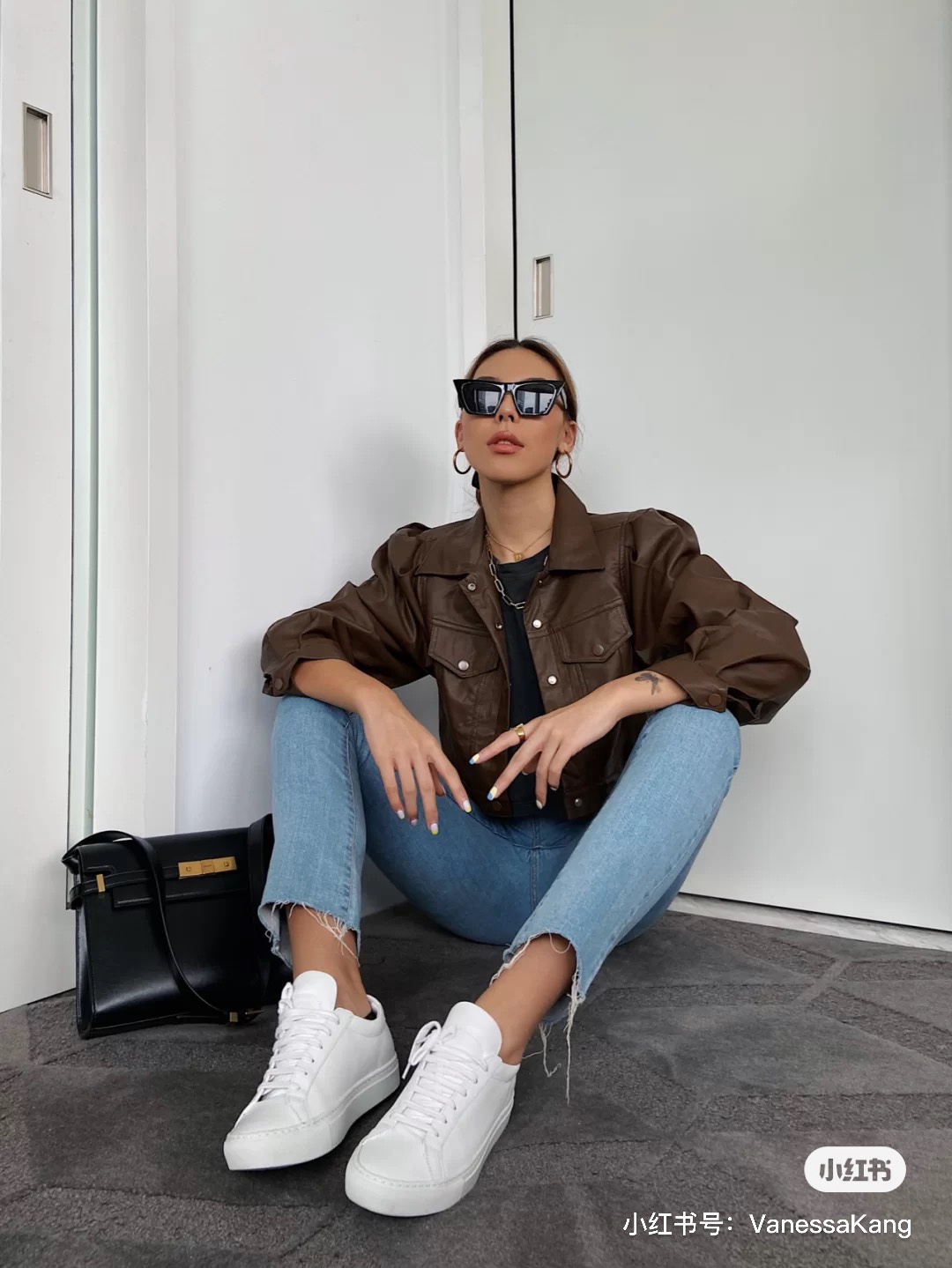 Ysl 𝑴𝒂𝒏𝒉𝒂𝒕𝒕𝒂𝒏 29CM曼哈顿法棍包 579271黑色牙签纹金扣