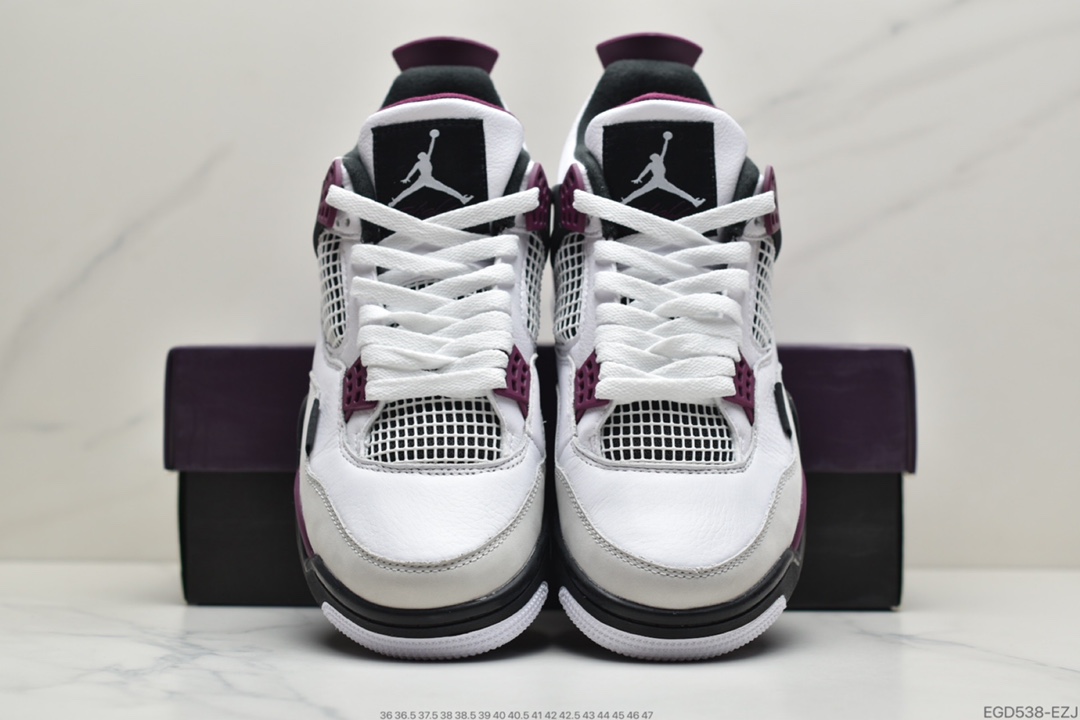 400 乔丹Air Jordan AJ4 Retro PSG 大巴黎白紫红色 巴黎圣日尔曼联名 CZ5624-100