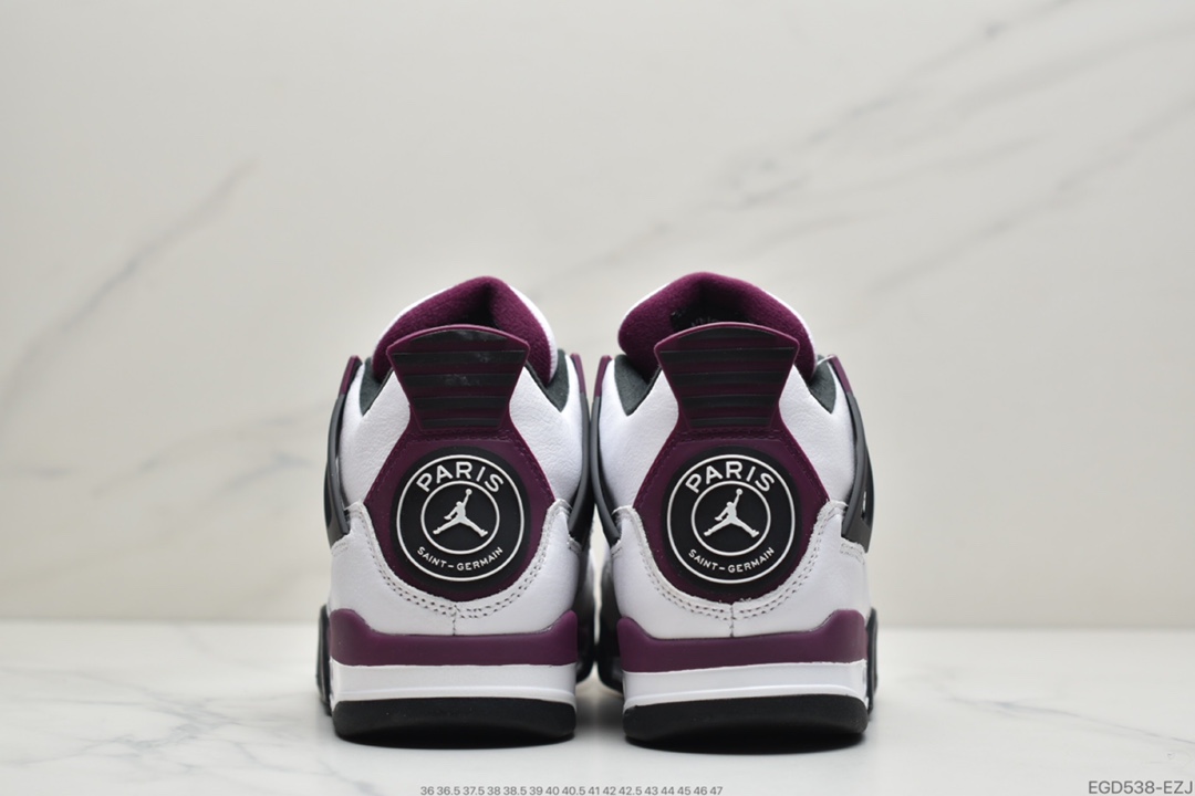 400 乔丹Air Jordan AJ4 Retro PSG 大巴黎白紫红色 巴黎圣日尔曼联名 CZ5624-100