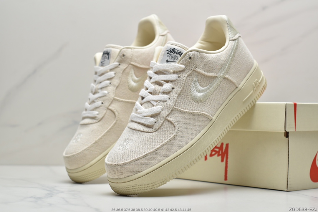 290  STUSSY X NK AIR FORCE 1 LOW原纸板原楦头打造 CZ9084-001