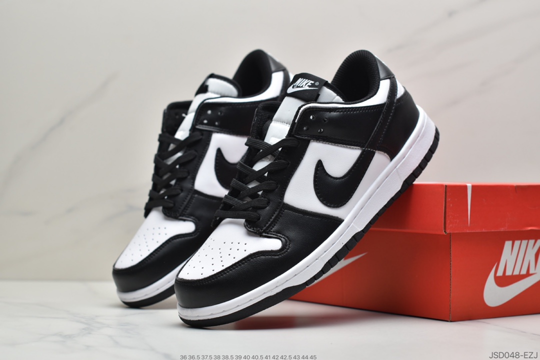 200 耐克DunkNike SB Dunk Low Retro”White/Black”扣篮系列低帮休闲运动滑板板鞋“皮革黑白熊猫”  DD1391-100