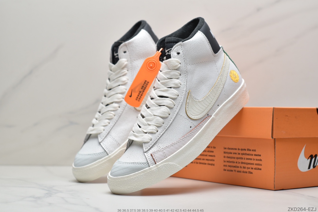 270 Nike Blazer Mid ’1977 Vintage”Day Of The”经典开拓者高帮百搭休闲运动板鞋“亡灵节DIY 米白”DC5185-133