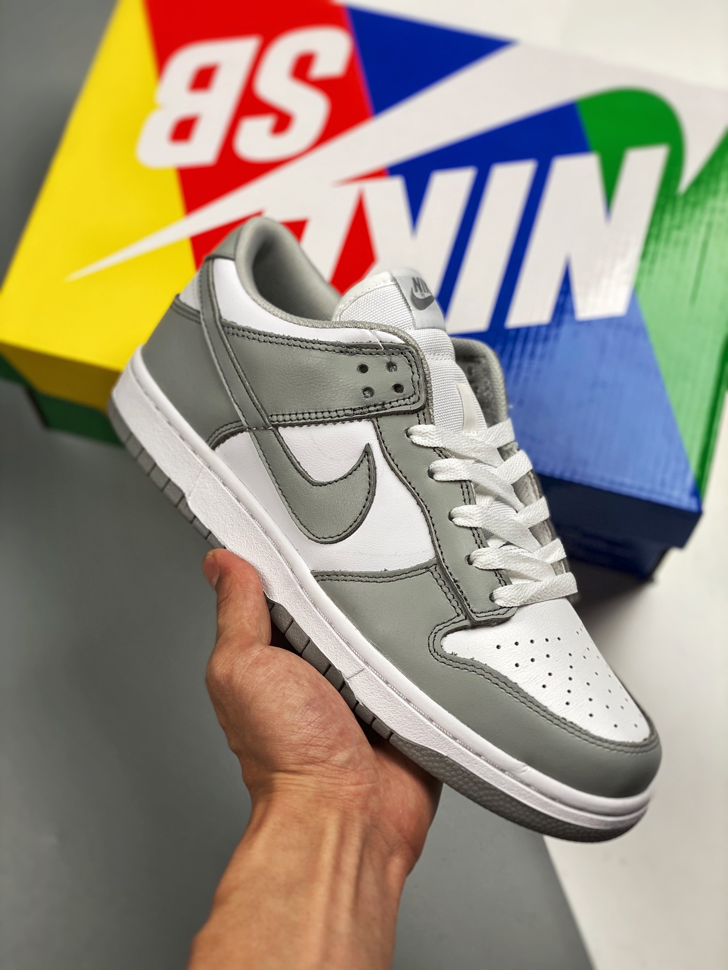 Nk Dunk SB Low Mosquito gris-blanco color sincronizado, fotos reales de envío en primer lanzamiento, calidad …