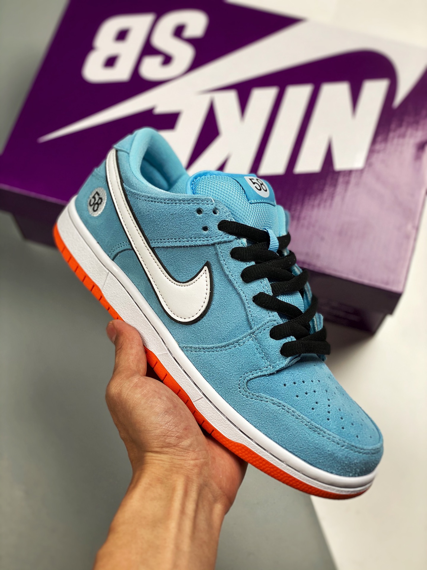 Nk Dunk SB Low Pro "Blue Chill" azul-blanco carrera, fotos reales de envío en primer lanzamiento, calidad de …