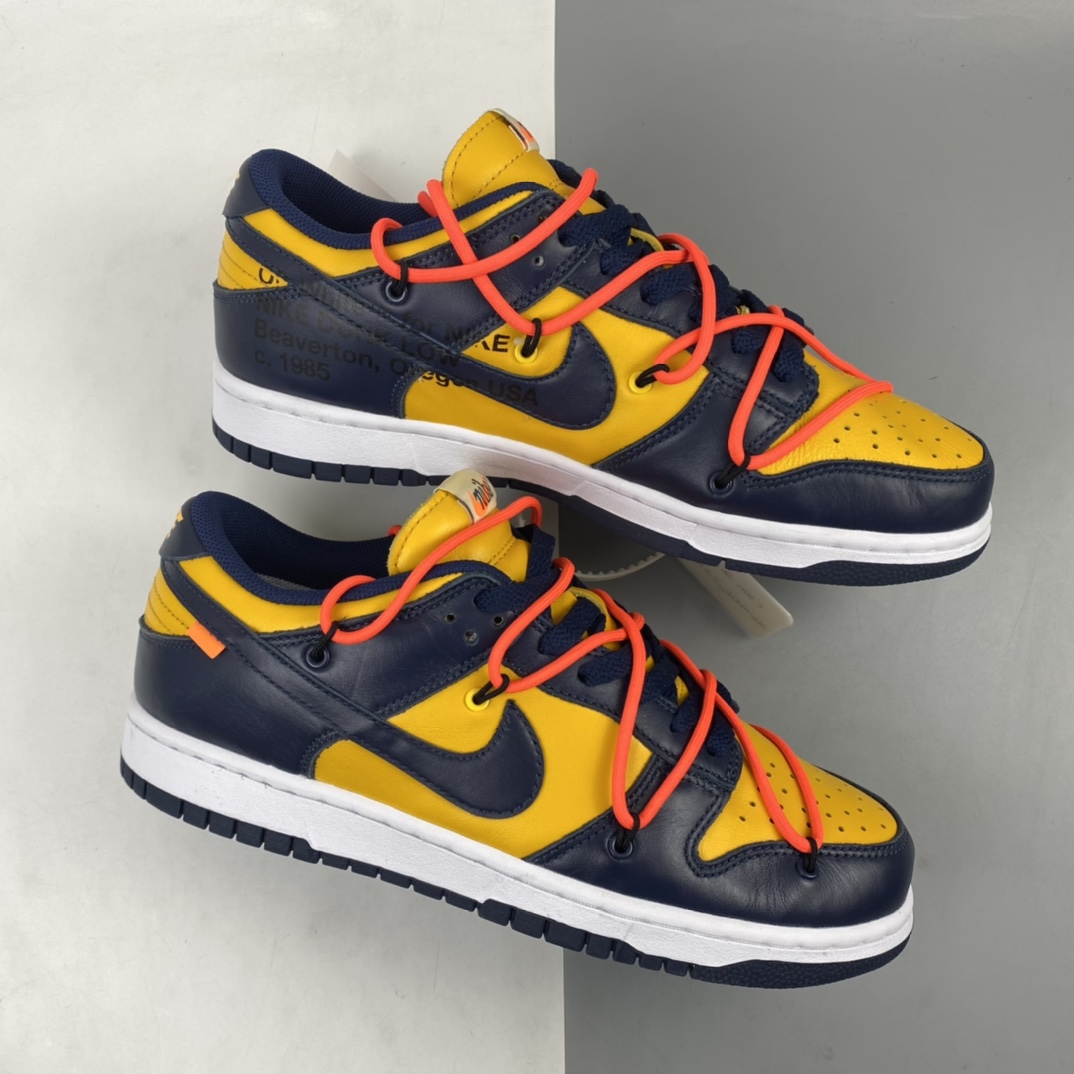 360 OFF-WHITE x Futura x Nike Dunk Low 扣篮系列低帮经典百搭休闲运动板鞋“OW白深蓝黄”CT0856-700