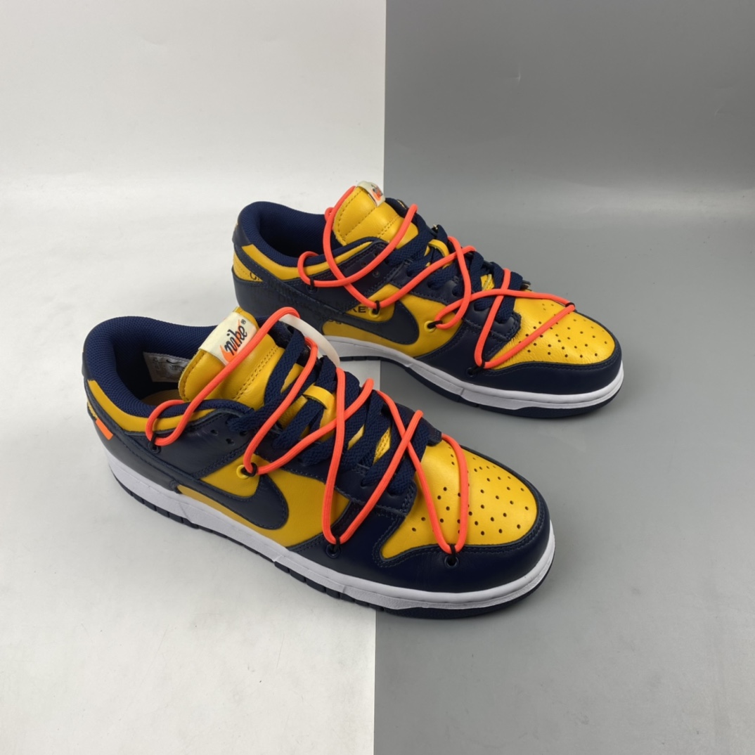 360 OFF-WHITE x Futura x Nike Dunk Low 扣篮系列低帮经典百搭休闲运动板鞋“OW白深蓝黄”CT0856-700