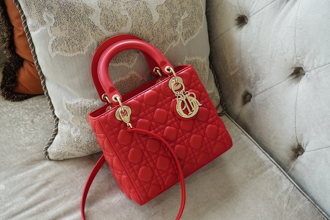 Dior Lady Handbags Crossbody & Shoulder Bags Red