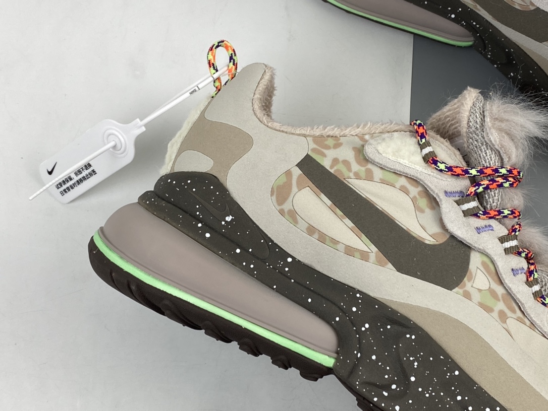 160 Nike Air Max 270 React 新款 高频网面镂空机能半掌气垫缓震跑步鞋 DC3277-181