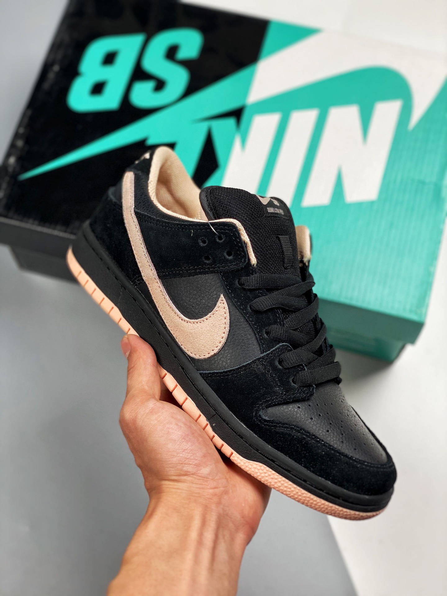 Nk Dunk SB Low negro-rosa, fotos reales de envío en primer lanzamiento, calidad de nivel de empresa, limpieza, bordado …