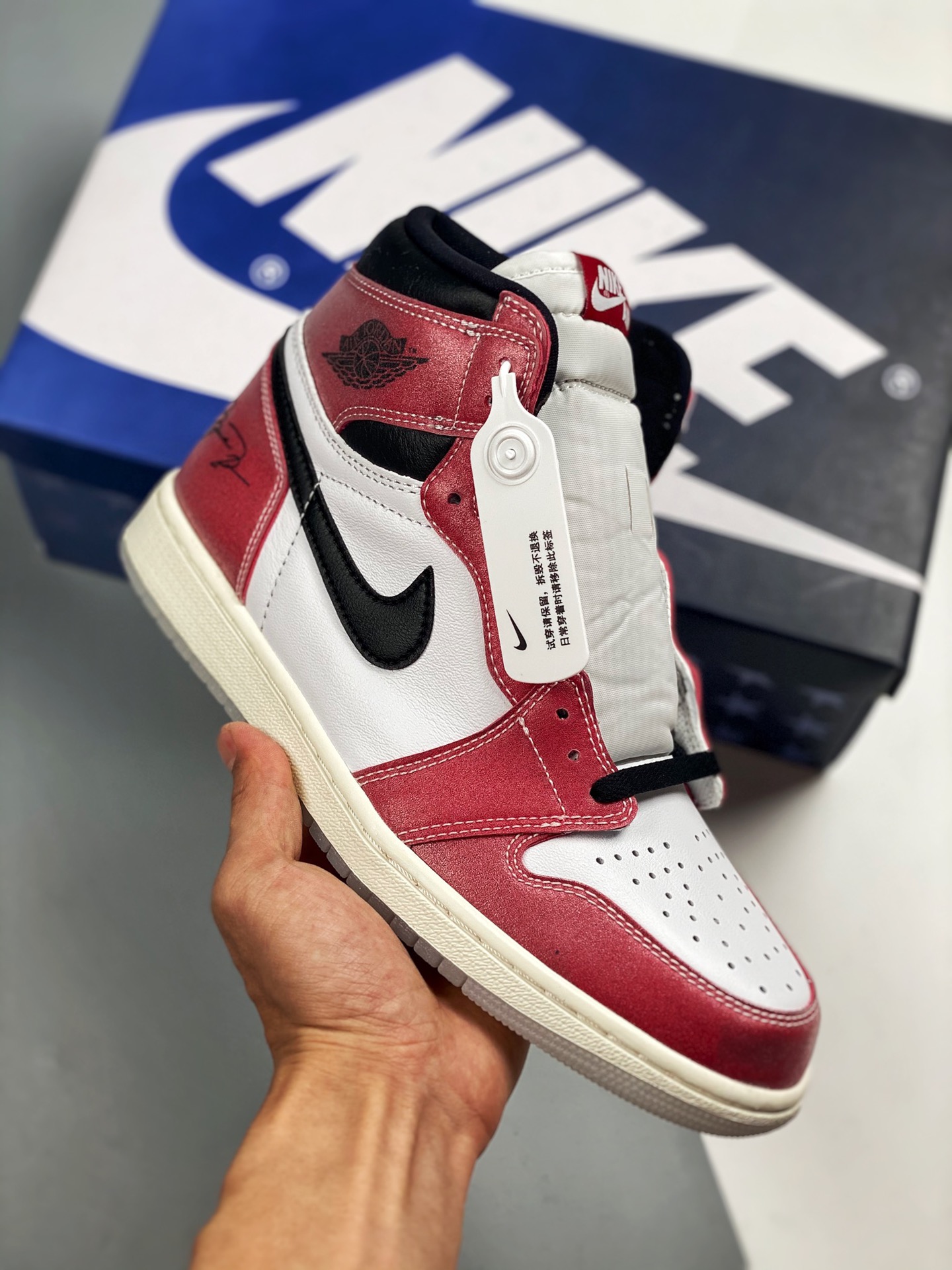 Trophy Room x Air Jordan 1 Nuevo Chicago, nuevo desarrollo, comparación con el zapato original con tasa de coincidencia…
