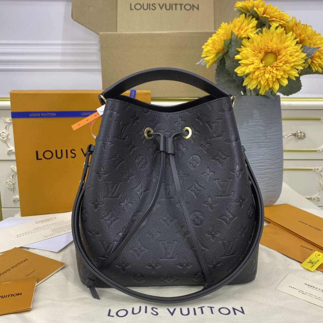 Louis Vuitton LV NeoNoe Bucket Bags Black Empreinte​ Cowhide