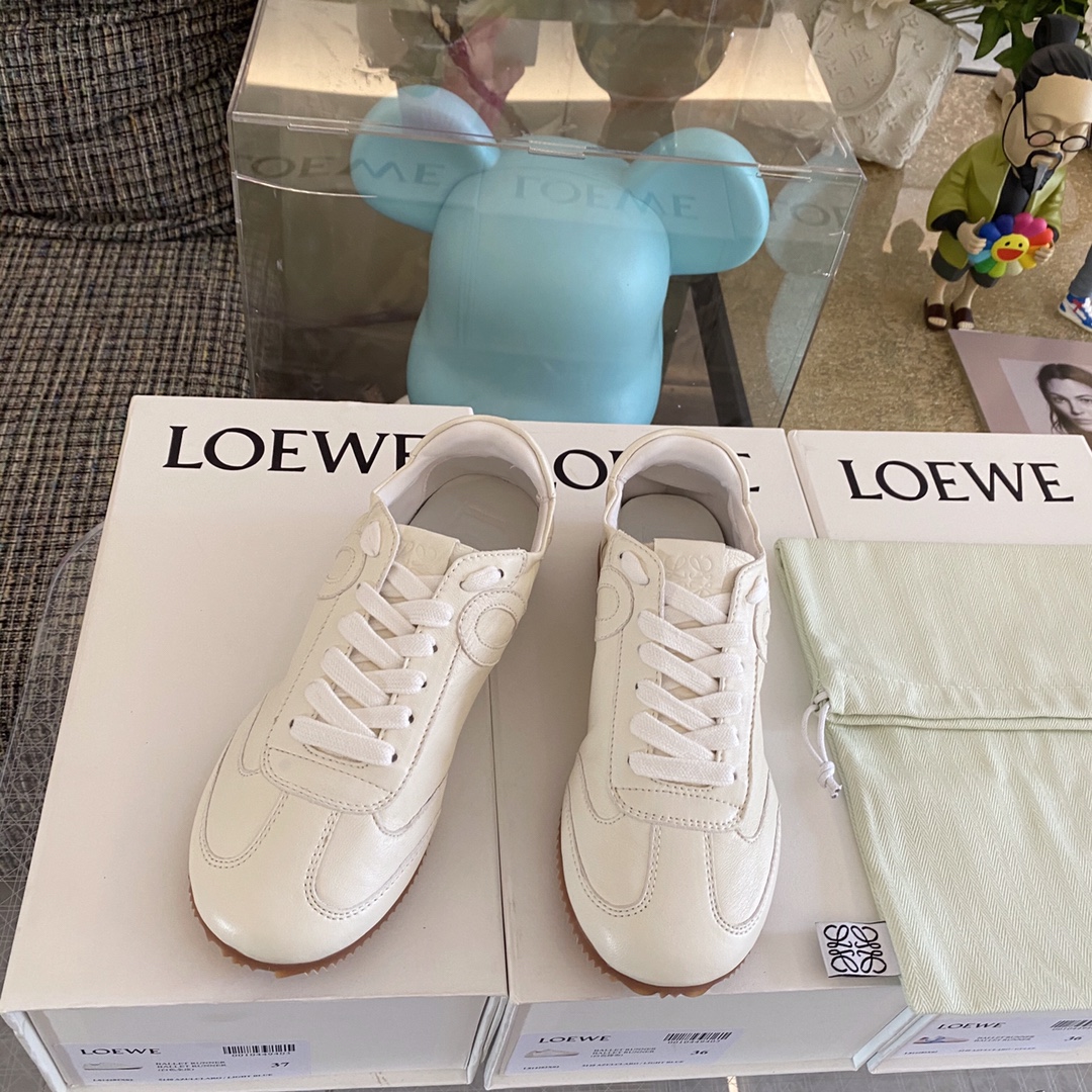 Loewe Casual Shoes Splicing Cowhide Sheepskin Silk Spring/Summer Collection Casual