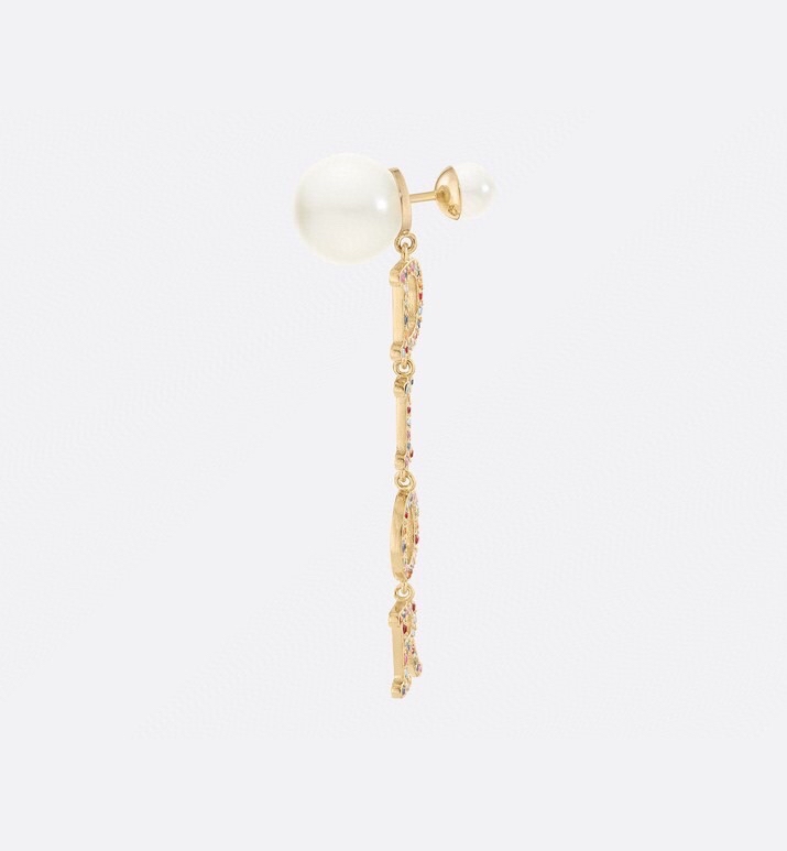 dior tribales pearl letter drop earrings