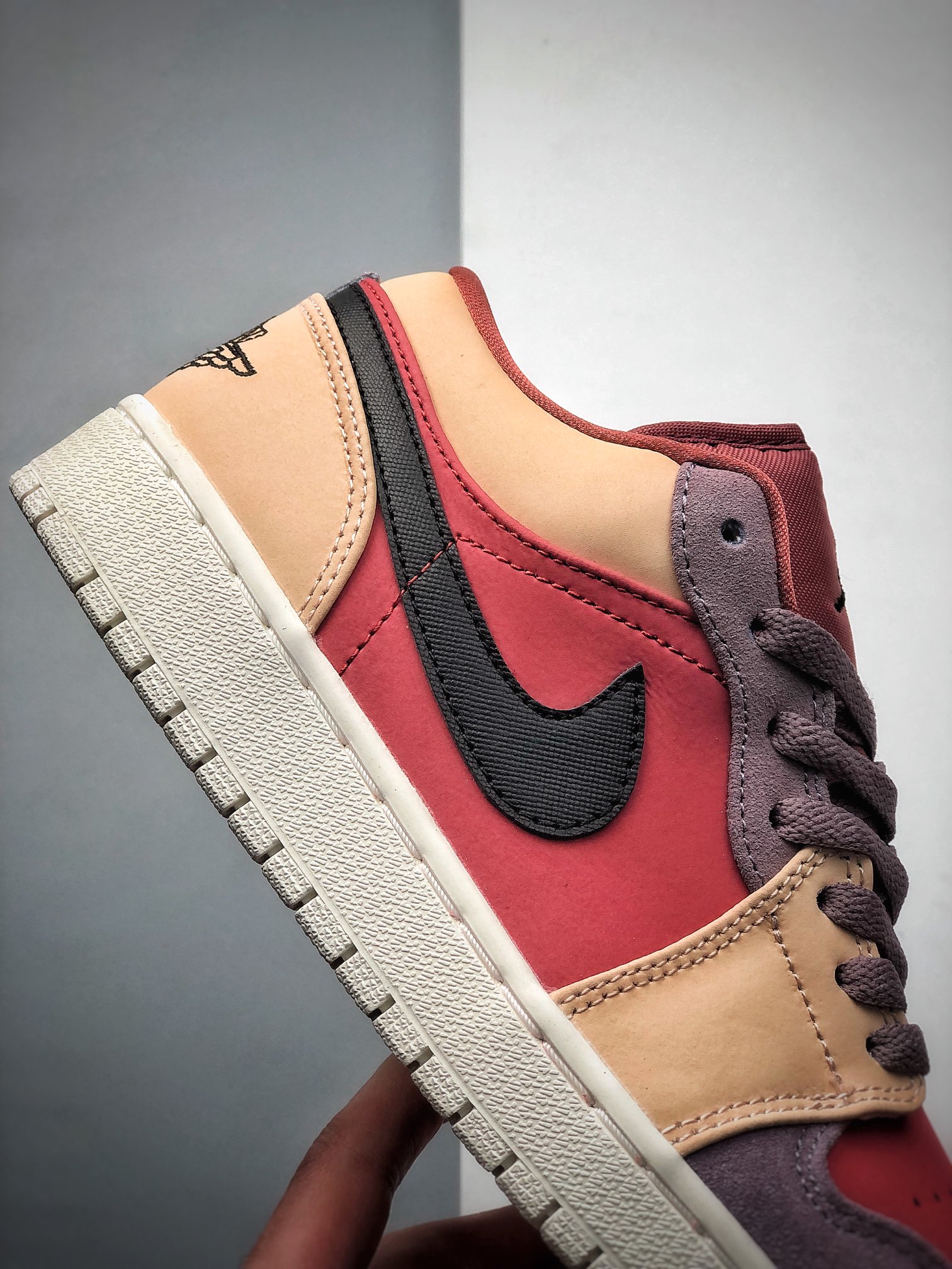 200 乔丹 Khaki24 Air Jordan 1 low AJ1 红粉紫 奶茶红豆 乔丹一代 经典低帮文化百搭休闲运动篮球鞋DC0774-602