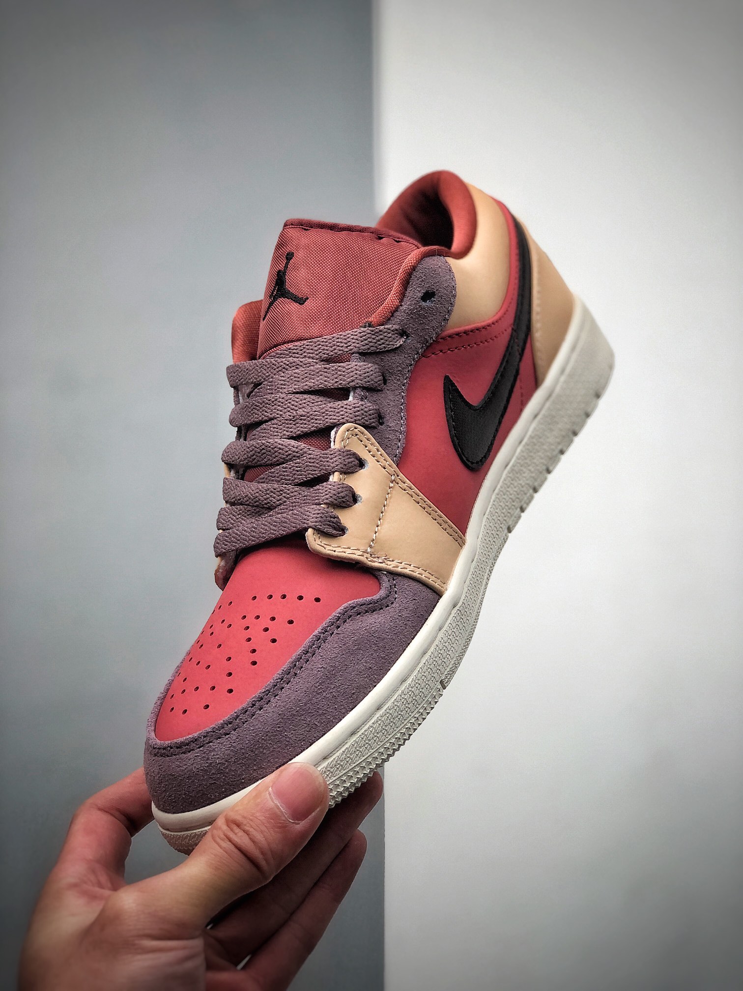 200 乔丹 Khaki24 Air Jordan 1 low AJ1 红粉紫 奶茶红豆 乔丹一代 经典低帮文化百搭休闲运动篮球鞋DC0774-602