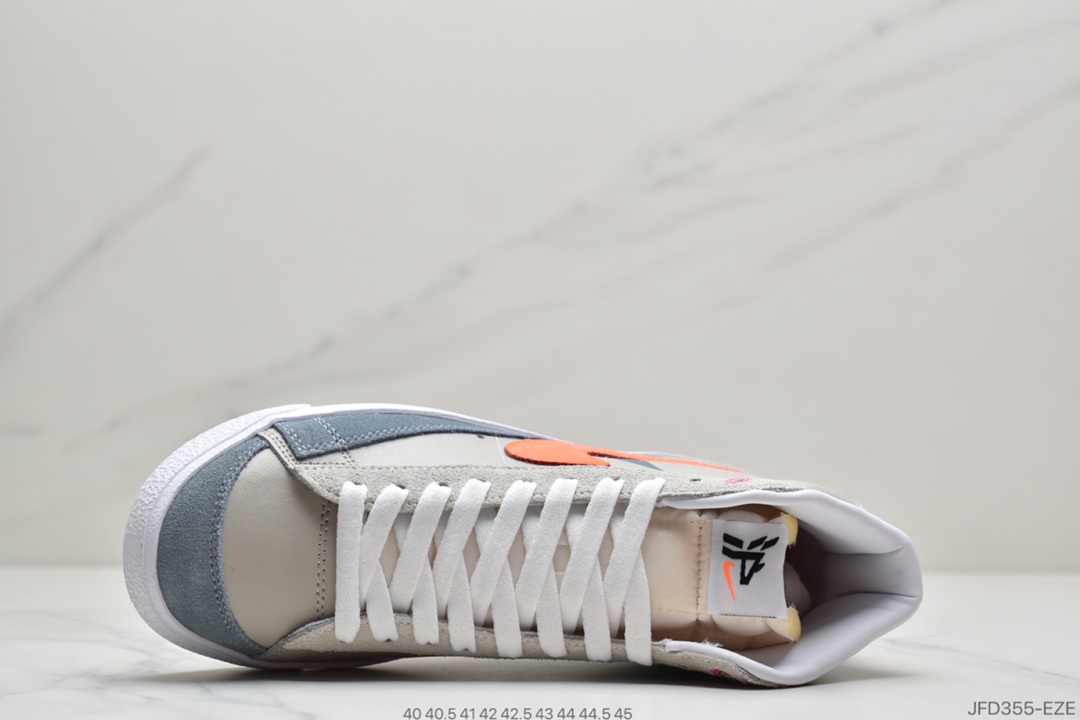 170 耐克Nike BLAZER LOW Thew Way 开拓者高帮时尚休闲板鞋 为概念的 Nike Blazer,标志着Nike在篮球鞋领域迈出的第一步。 Nike Blazer最为醒目的标志就是在鞋身侧面硕大的 Swoosh,细纹皮革鞋面和优质橡胶大底的使用,令球鞋的支撑性、稳定性和缓震性有了巨大提升 DC3278 280 尺码：40 40.5 41 42 42.5 43 44 44.5 45  ID：JFD355-EZE