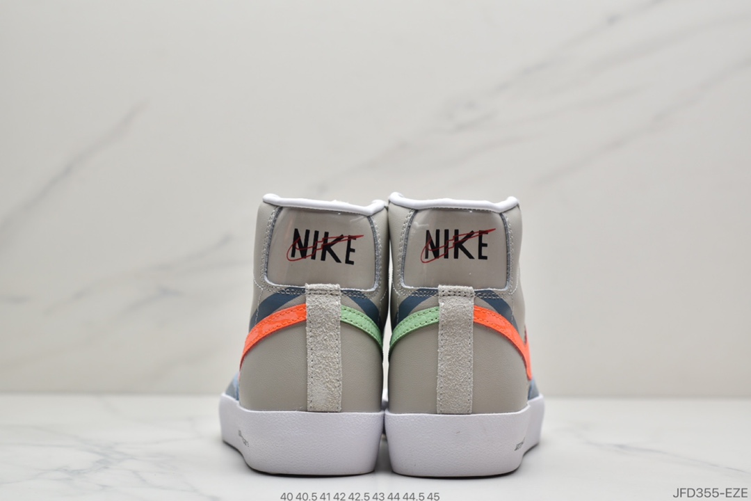 170 耐克Nike BLAZER LOW Thew Way 开拓者高帮时尚休闲板鞋 为概念的 Nike Blazer,标志着Nike在篮球鞋领域迈出的第一步。 Nike Blazer最为醒目的标志就是在鞋身侧面硕大的 Swoosh,细纹皮革鞋面和优质橡胶大底的使用,令球鞋的支撑性、稳定性和缓震性有了巨大提升 DC3278 280 尺码：40 40.5 41 42 42.5 43 44 44.5 45  ID：JFD355-EZE