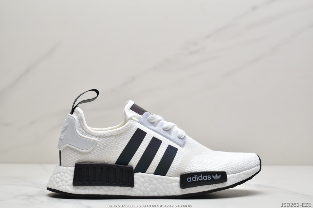 200  阿迪达斯Adidas NMD R1系列 原进装口Boost原料 高密度性弹针织 首发新配色 现货供应 原盒原标 休闲运动鞋· H67745