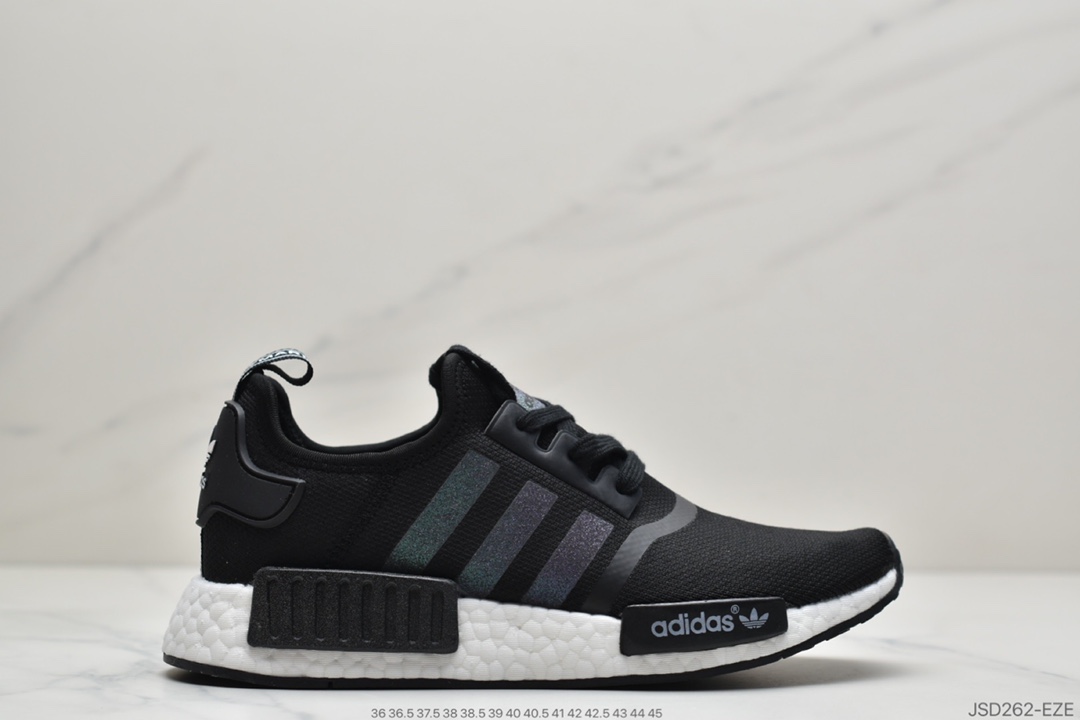 200  阿迪达斯Adidas NMD R1系列 原进装口Boost原料 高密度性弹针织 首发新配色 现货供应 原盒原标 休闲运动鞋· H67745