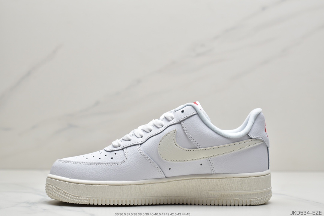 160 耐克Nike Air Force 1 Af1 Valentine“SDAY’ “ 白红爱心情人节限定 ”空军一号低帮时尚休闲运动板鞋  DD7117-100