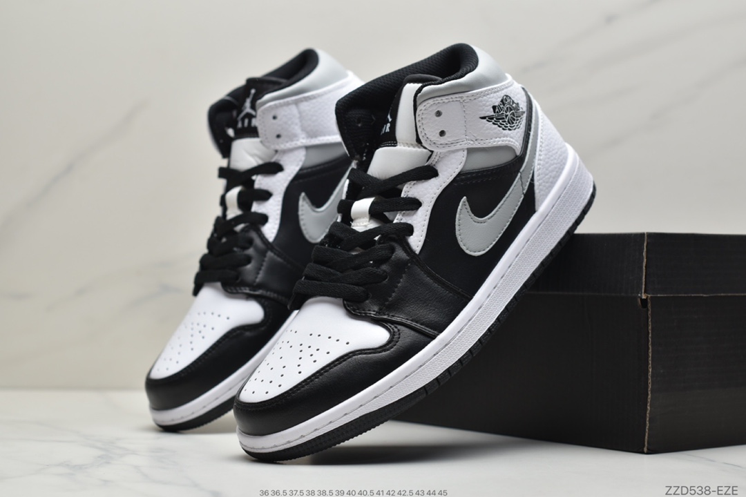 250 乔丹Air Jordan 1 MID ”黑白影子”AJ1中邦百搭文化球鞋 554724-073