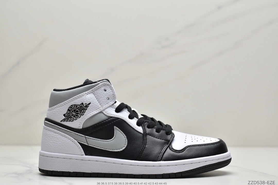 250 乔丹Air Jordan 1 MID ”黑白影子”AJ1中邦百搭文化球鞋 554724-073