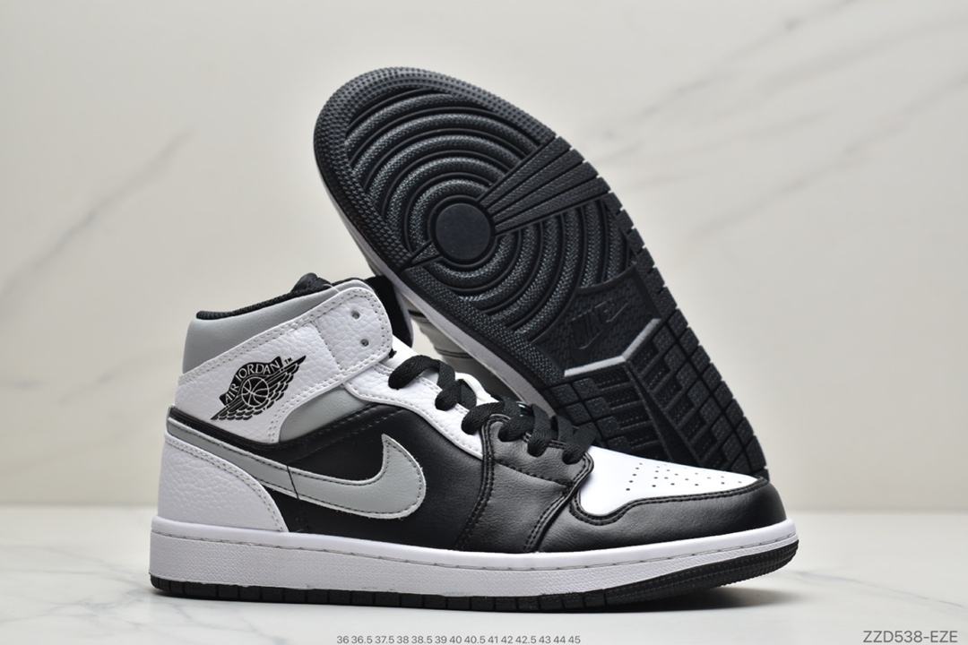 250 乔丹Air Jordan 1 MID ”黑白影子”AJ1中邦百搭文化球鞋 554724-073