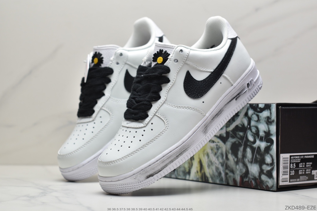 270 PEACEMINUSONE x Nike Air Force 1 ’07 Low”Para-Noise 2.0”空军低帮经典百搭休闲运动板鞋“2.0皮革白黑小雏菊”  DD3223-100