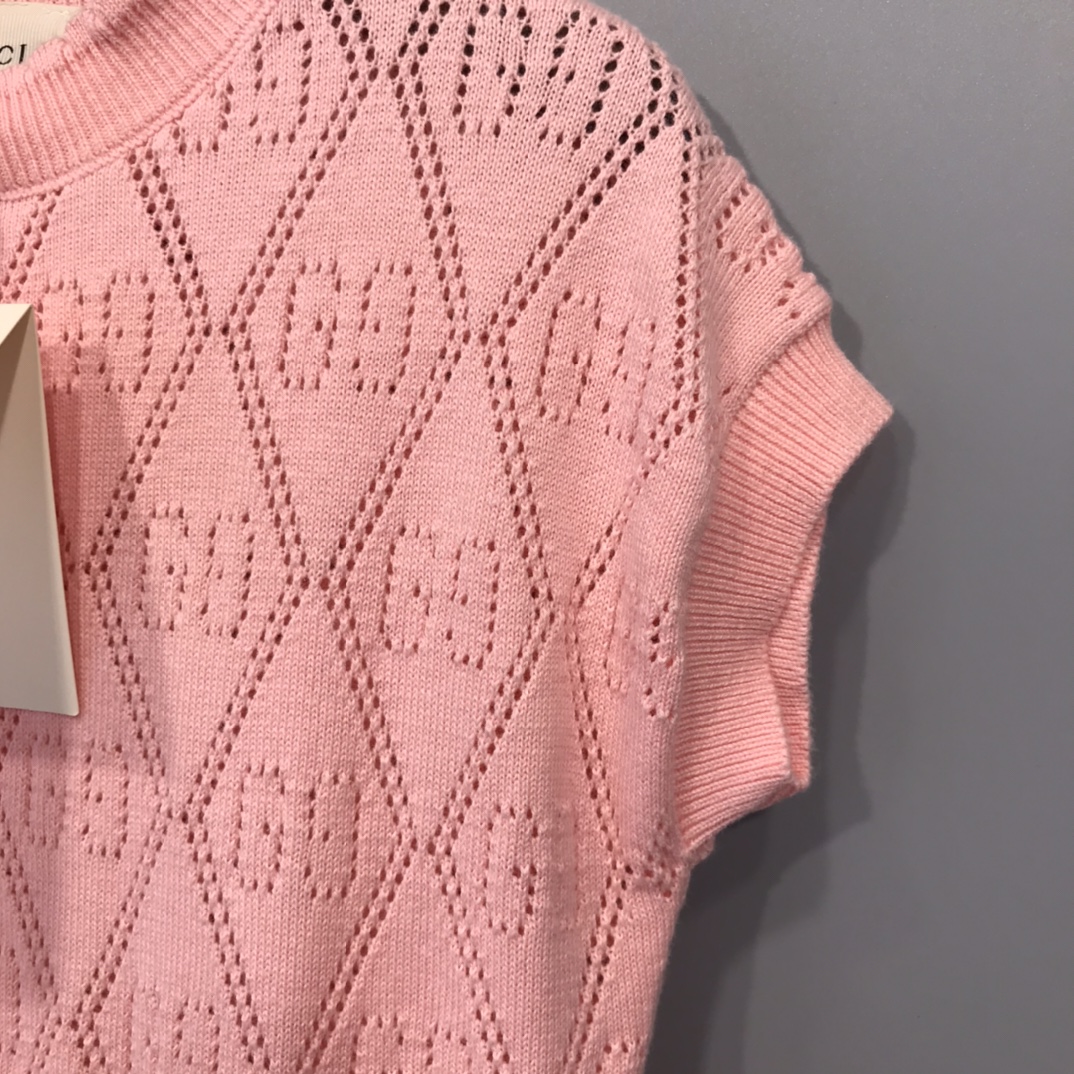 2021 Spring-Specific Knit Shirt Collection: Classic GG Letter Design, Soft and Comfy, Pink Option. - 图片 6