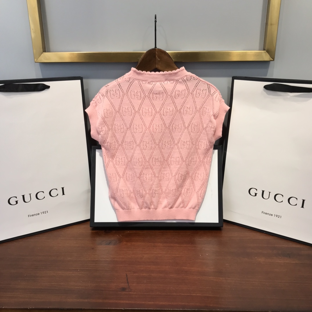 2021 Spring-Specific Knit Shirt Collection: Classic GG Letter Design, Soft and Comfy, Pink Option. - 图片 9