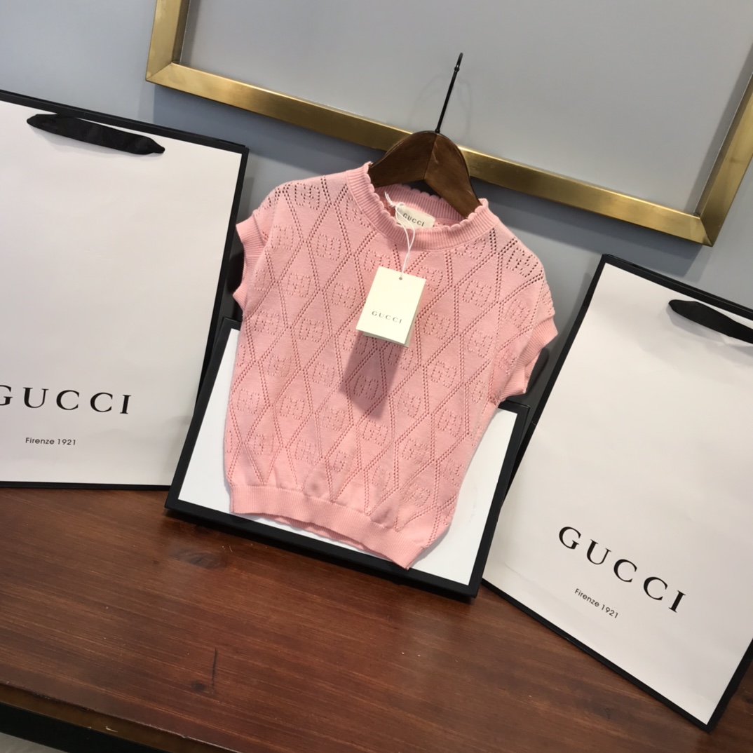 2021 Spring-Specific Knit Shirt Collection: Classic GG Letter Design, Soft and Comfy, Pink Option. - 图片 2